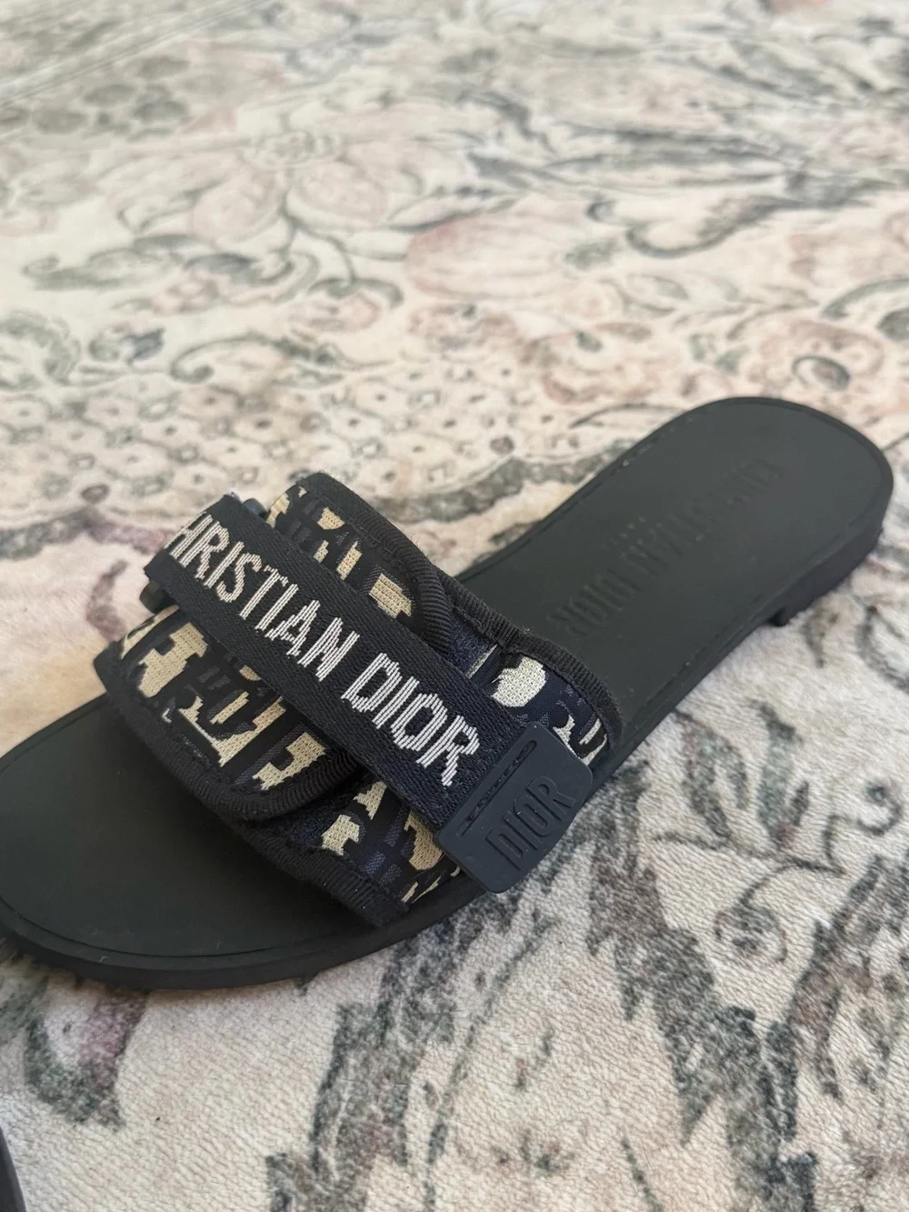 Dior Navy and Black Christian Dior Men’s Slide Sandals